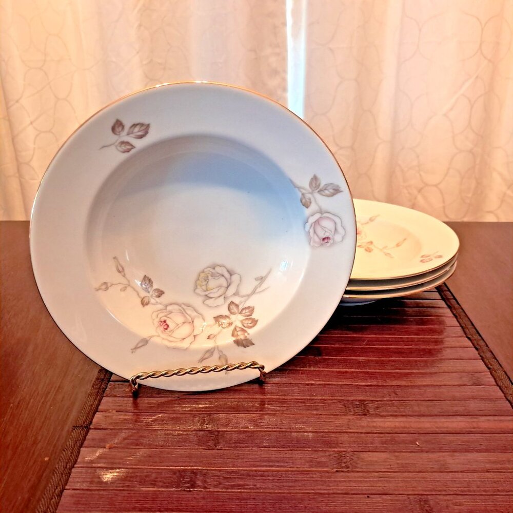 Johann Haviland Bavaria Germany Sweetheart Rose- Soup Bowls -Set of 4 -VGC